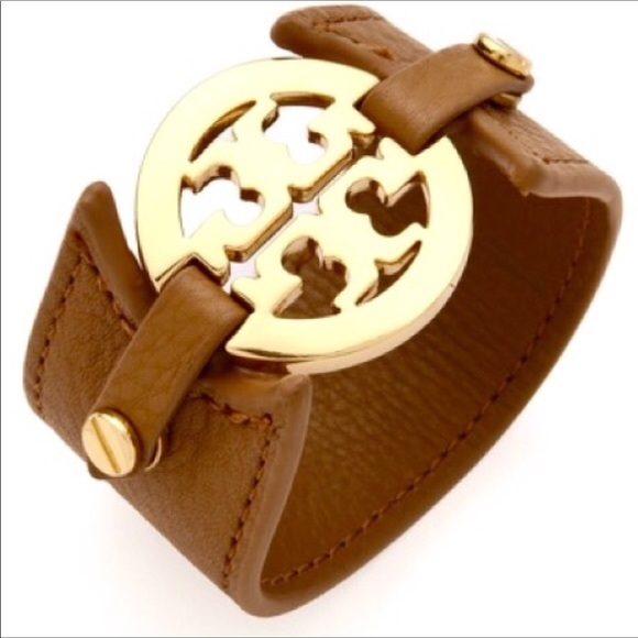 Tory Burch Jewelry - Tory Burch double T logo brown leather bracelet